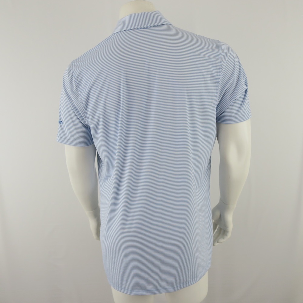 B. Draddy Sport Golf Polo Shirt Mens Medium Blue White Striped - Picture 5 of 8